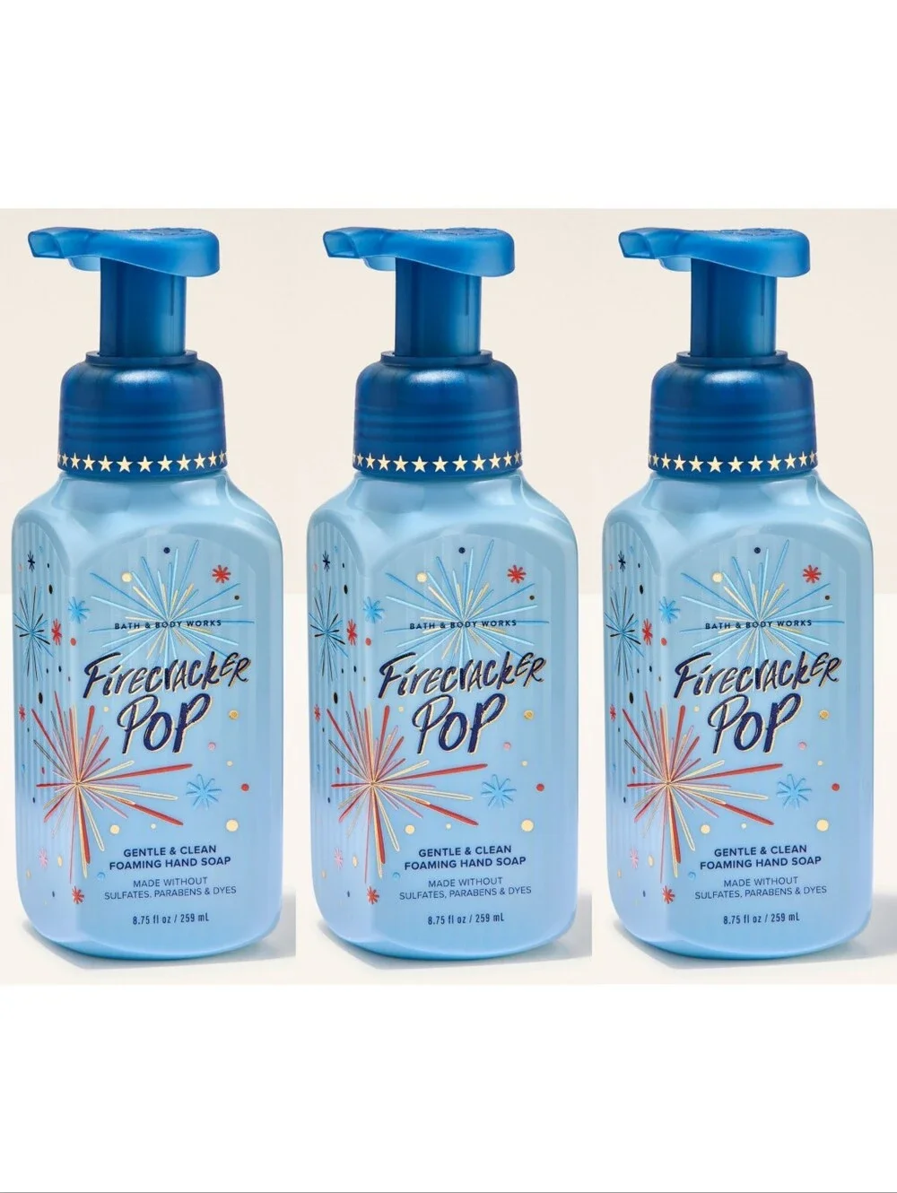 Bath & Body Works Kids 4th of July Firecracker Pop Foaming Hand Soap Set of 3